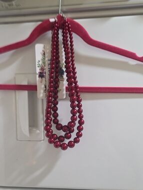 Elegant Red Beaded Necklace - Women Jewelry